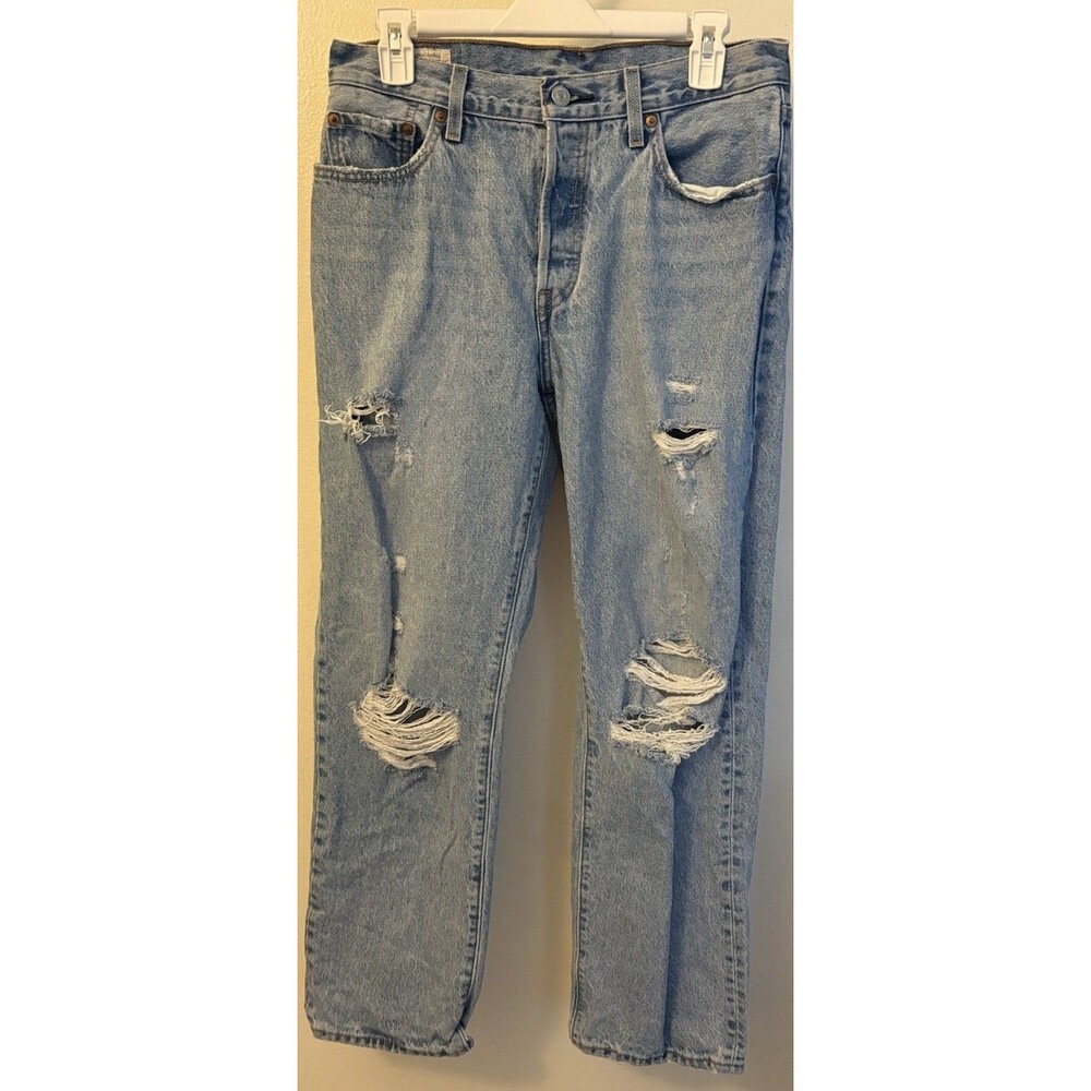 Vintage LEVIS 501 Button Fly Distressed Knee Jeans 28X30/90’s Retro Denim 1996